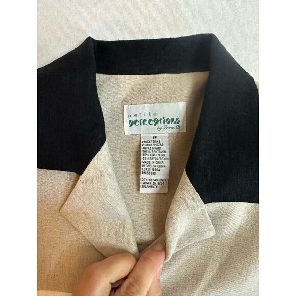 Perceptions Jacket And Dress Set Black and Tan Size 6p - Picture 6 of 7